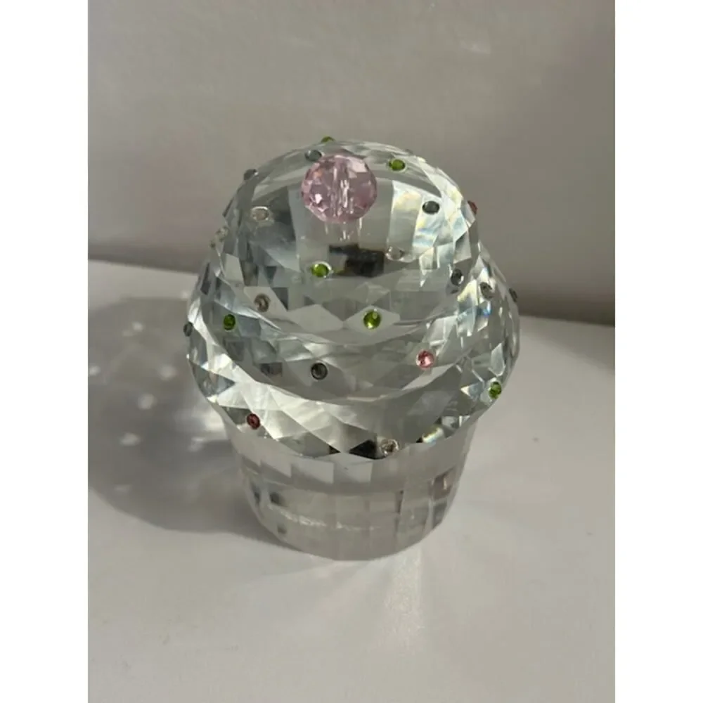 Oleg Cassini Crystal Cupcake Pastel Gems in Original Pink Box Signed